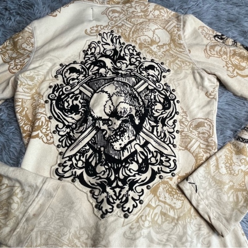 Rebel Spirit Hoodie Jacket Womens Small Studs
Swords Pockets Hood Velvet Skull - Picture 6 of 6